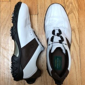 FootJoy Contour White Brwn Leather Golf Shoe